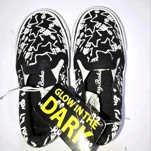 Tommy Bahama Shoes Toddler Size 5Slip On Black Canvas Comfort Round Toe Skeleton - Picture 4 of 7